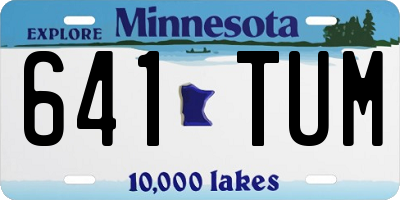 MN license plate 641TUM