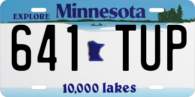 MN license plate 641TUP