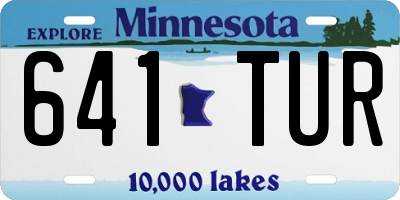MN license plate 641TUR
