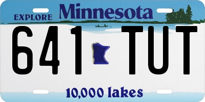 MN license plate 641TUT