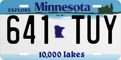 MN license plate 641TUY