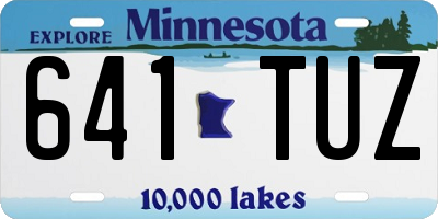 MN license plate 641TUZ