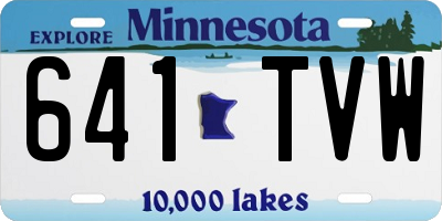 MN license plate 641TVW