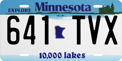 MN license plate 641TVX
