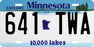 MN license plate 641TWA