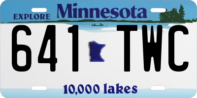 MN license plate 641TWC