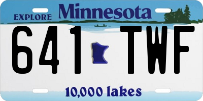 MN license plate 641TWF