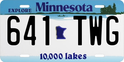 MN license plate 641TWG