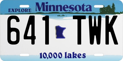 MN license plate 641TWK