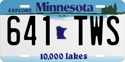 MN license plate 641TWS