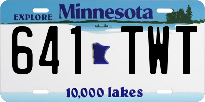MN license plate 641TWT