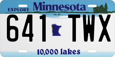 MN license plate 641TWX