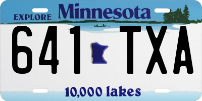 MN license plate 641TXA