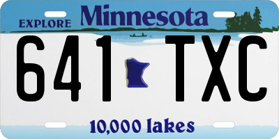 MN license plate 641TXC