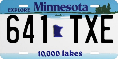 MN license plate 641TXE