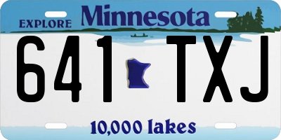 MN license plate 641TXJ