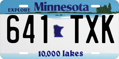 MN license plate 641TXK