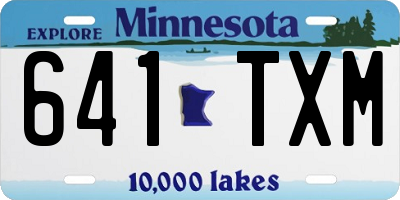 MN license plate 641TXM