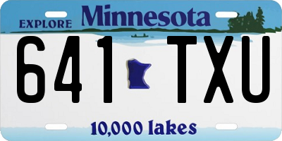 MN license plate 641TXU