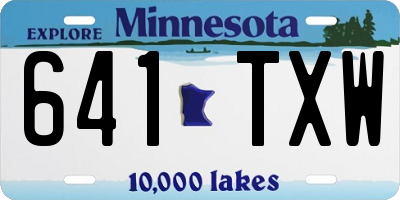 MN license plate 641TXW