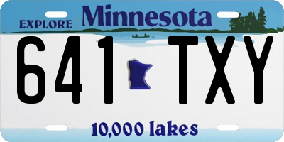 MN license plate 641TXY