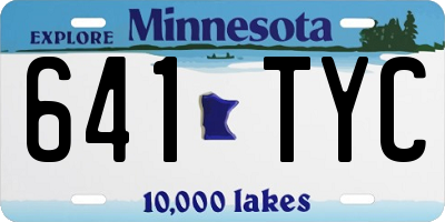 MN license plate 641TYC