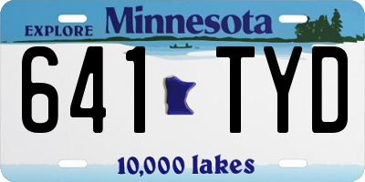 MN license plate 641TYD