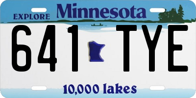 MN license plate 641TYE