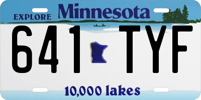 MN license plate 641TYF