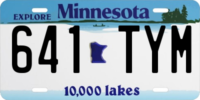 MN license plate 641TYM