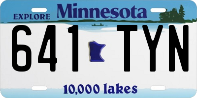 MN license plate 641TYN