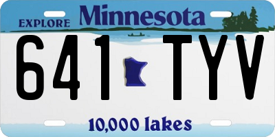 MN license plate 641TYV