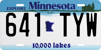 MN license plate 641TYW