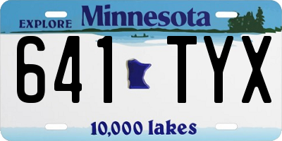 MN license plate 641TYX