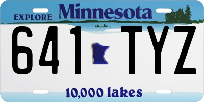 MN license plate 641TYZ
