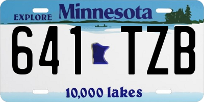 MN license plate 641TZB