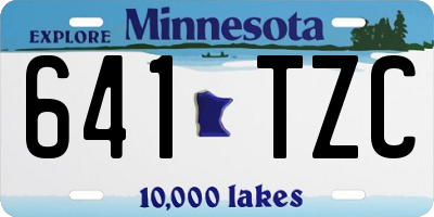 MN license plate 641TZC