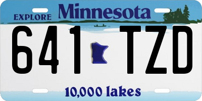MN license plate 641TZD