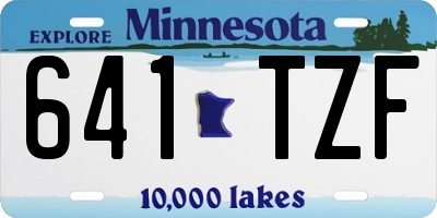 MN license plate 641TZF