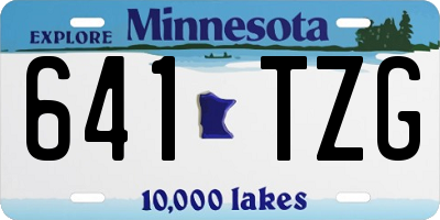 MN license plate 641TZG
