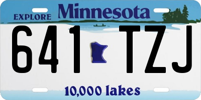 MN license plate 641TZJ