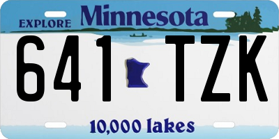 MN license plate 641TZK