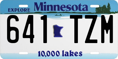 MN license plate 641TZM