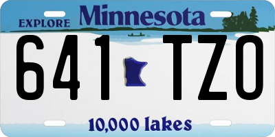 MN license plate 641TZO