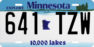 MN license plate 641TZW