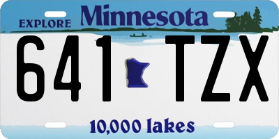 MN license plate 641TZX