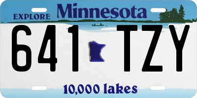 MN license plate 641TZY