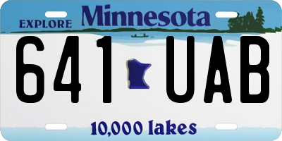 MN license plate 641UAB