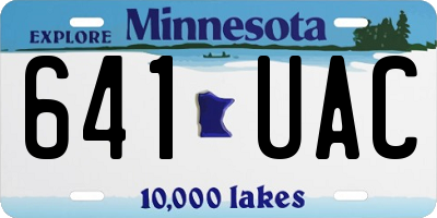 MN license plate 641UAC