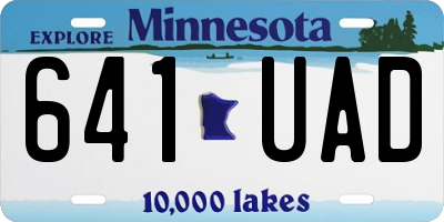 MN license plate 641UAD